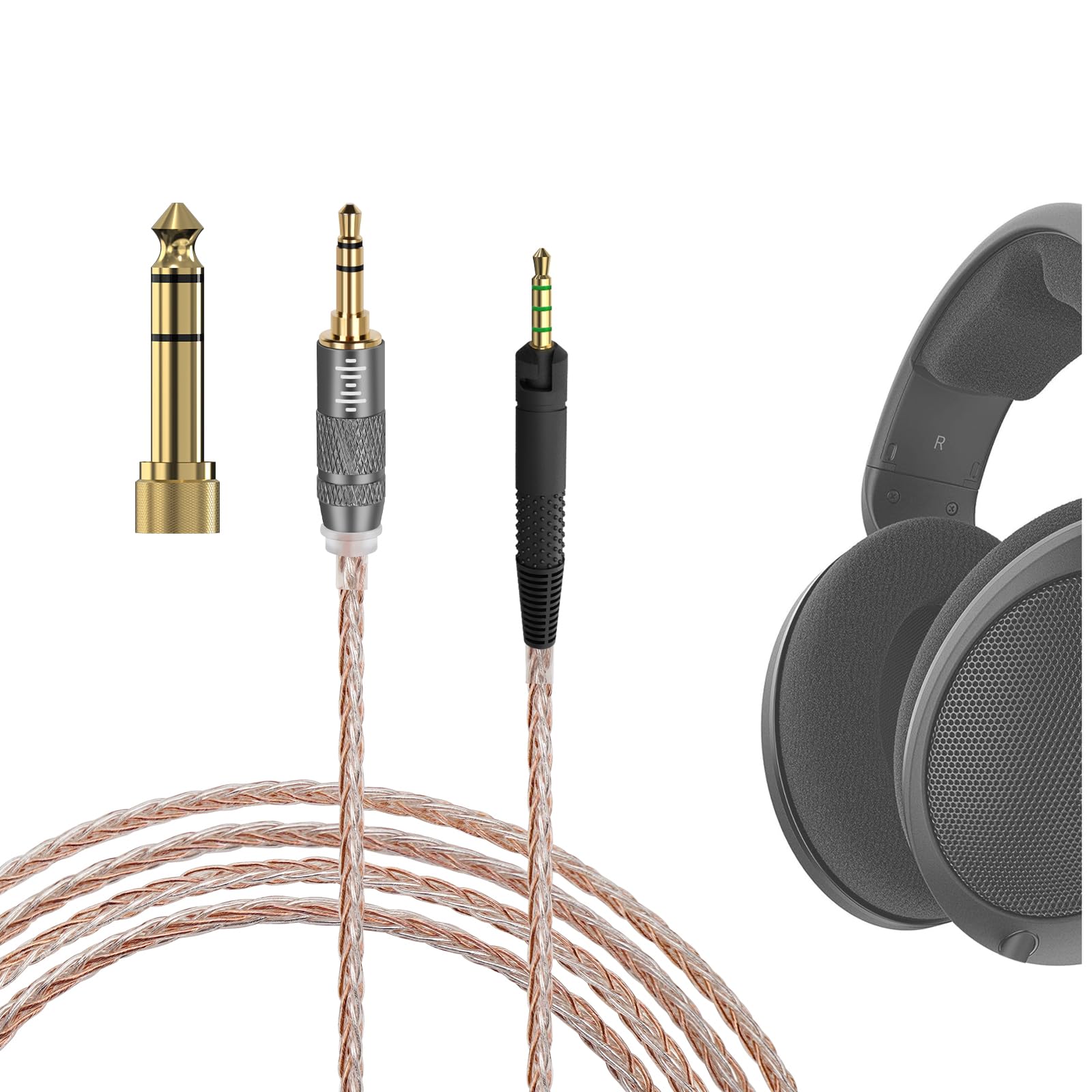 GEEKRIA Apollo Cable Compatible with Sennheiser HD 620S/599/598/550/505, 2.5mm Replacement Cord for Hi-Resolution Audiophile, HiFi Headset (10ft/3m)