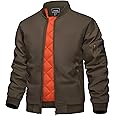 KEFITEVD Men's Jacket Casual Windproof Bomber Jackets Full Zip Windbreaker Jackets Warm Winter Padded Coats Bomber Jackets