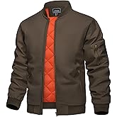 KEFITEVD Bomber Jacket Men Winter Coats Full Zip Windbreaker Mens Jackets Casual Work Coats