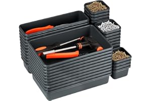 TAOTAZON 48PCS Tool Box Organizer Tray Divider, Toolbox Desk Drawer Organizer with 3 Sizes, Organization and Storage Toolbox for Garage Accessories