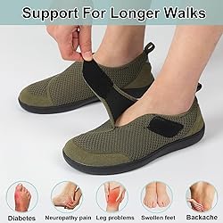 LeIsfIt Mens Wide Diabetic Shoes Adjustable