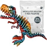 Articulated Skeleton T-Rex Figurine – Prismatic Mystery Rainbow – Prehistoric Dinosaur Collectible for Teens & Adults – Stress Relief & Collectible – 3D Printed in Canada