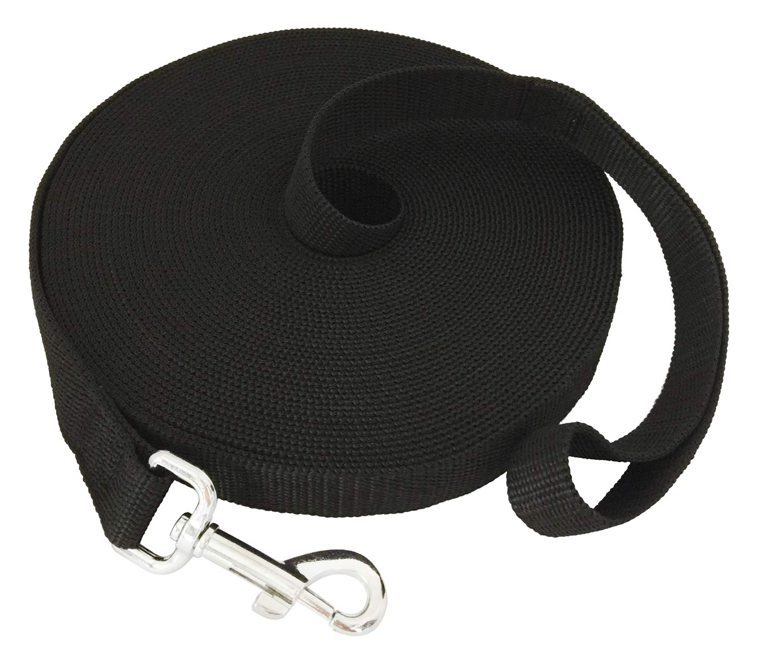 SALO Durable Nylon Training Dog Leash for Small Medium Large Dogs, 1 Inch Wide, 20ft 30ft 40ft 50ft Long Leash Dog/Puppy Lead for Obedience Recall Training, Camping, or Backyard (50 Foot, Black)