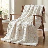 Horaldaily Spring Summer Throw Blanket, White Daisy Soft Fuzzy Plush Faux Fur Cozy Blankets for Couch Sofa Bed Lounging, Ideal Gifts for Kids Adults Wife Self, 50x60