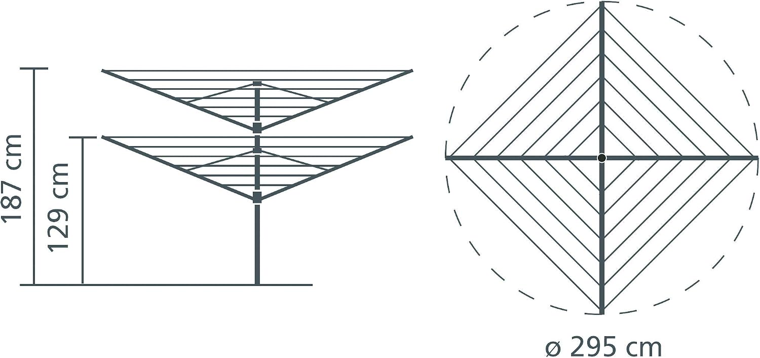 Brabantia, Lift-O-Matic, 50 Metres of Clothes Line, Adjustable in Height, UV-Resistant & Non-Slip Lining, Umbrella System - Image 5