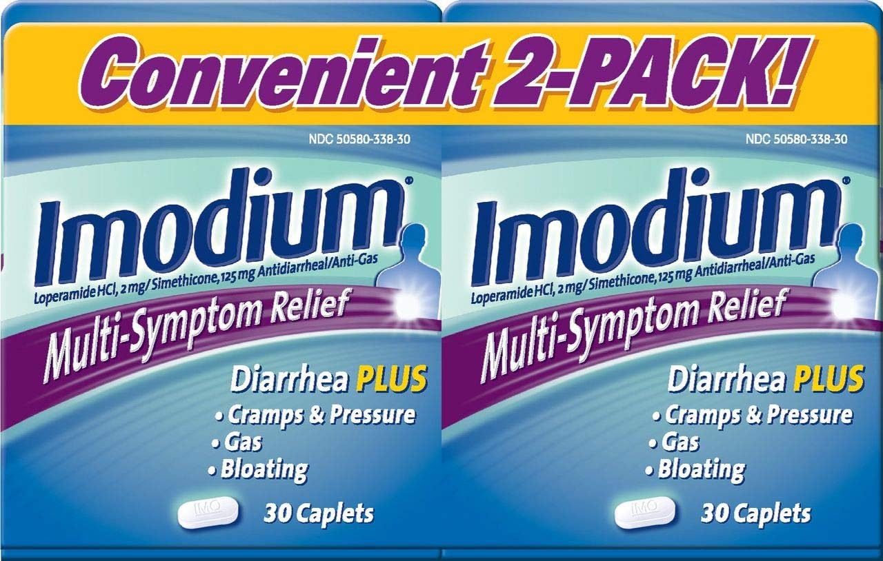 Product of Imodium Multi-Symptom Gas Relief and Anti-Diarrheal Remedy Caplets, 2