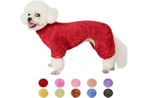 YUGGI Dog Sweater Coat, Dog Pajamas PJS, Dog Clothes, Dog Christmas Sweaters for Small Medium Dogs Boy Girl Cat Apparel Doggie Jacket Onesie Soft Warm Holiday Outfits (Medium, Red)