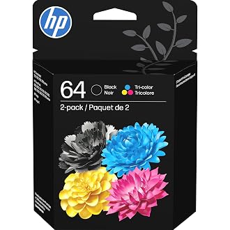 HP 64 Black & Tri-Color Ink Cartridges Printers (Combo Pack) | Works with Printer Series: Inspire 7950e; Envy Photo 6200, 710