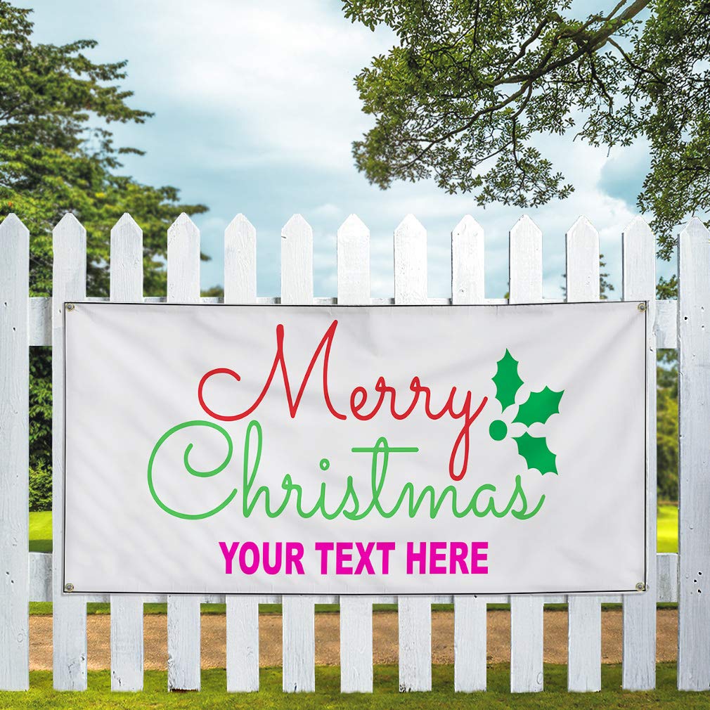 Custom Industrial Vinyl Banner Multiple Sizes Merry Christmas