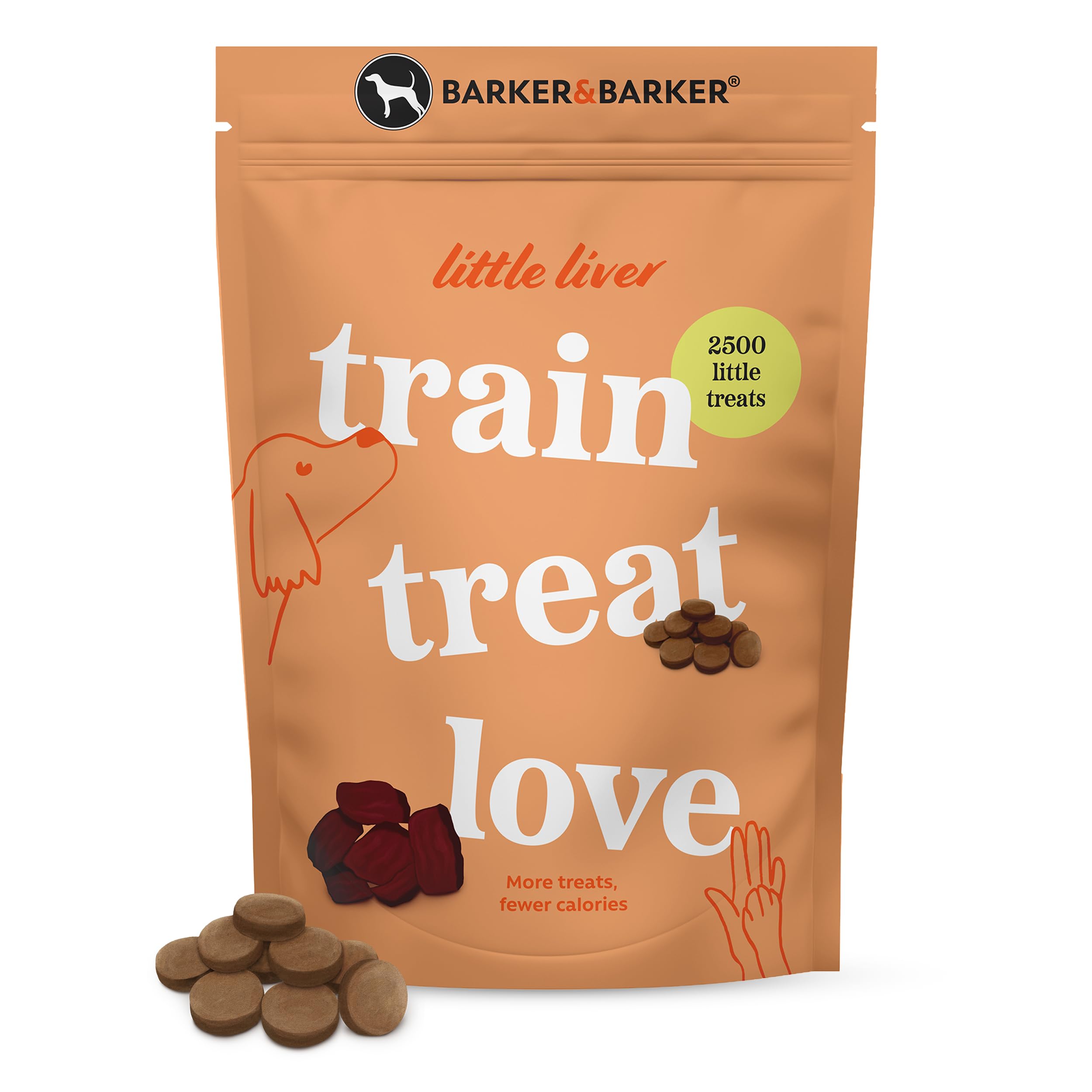 Barker and Barker Little Liver Dog Training Treats - 2500 Tasty & Healthy Treat Pack - Grain Free, Low Calorie, High in Protein & B Vitamins, No Artificials - 100% Human-Grade for Puppies & Small Dogs