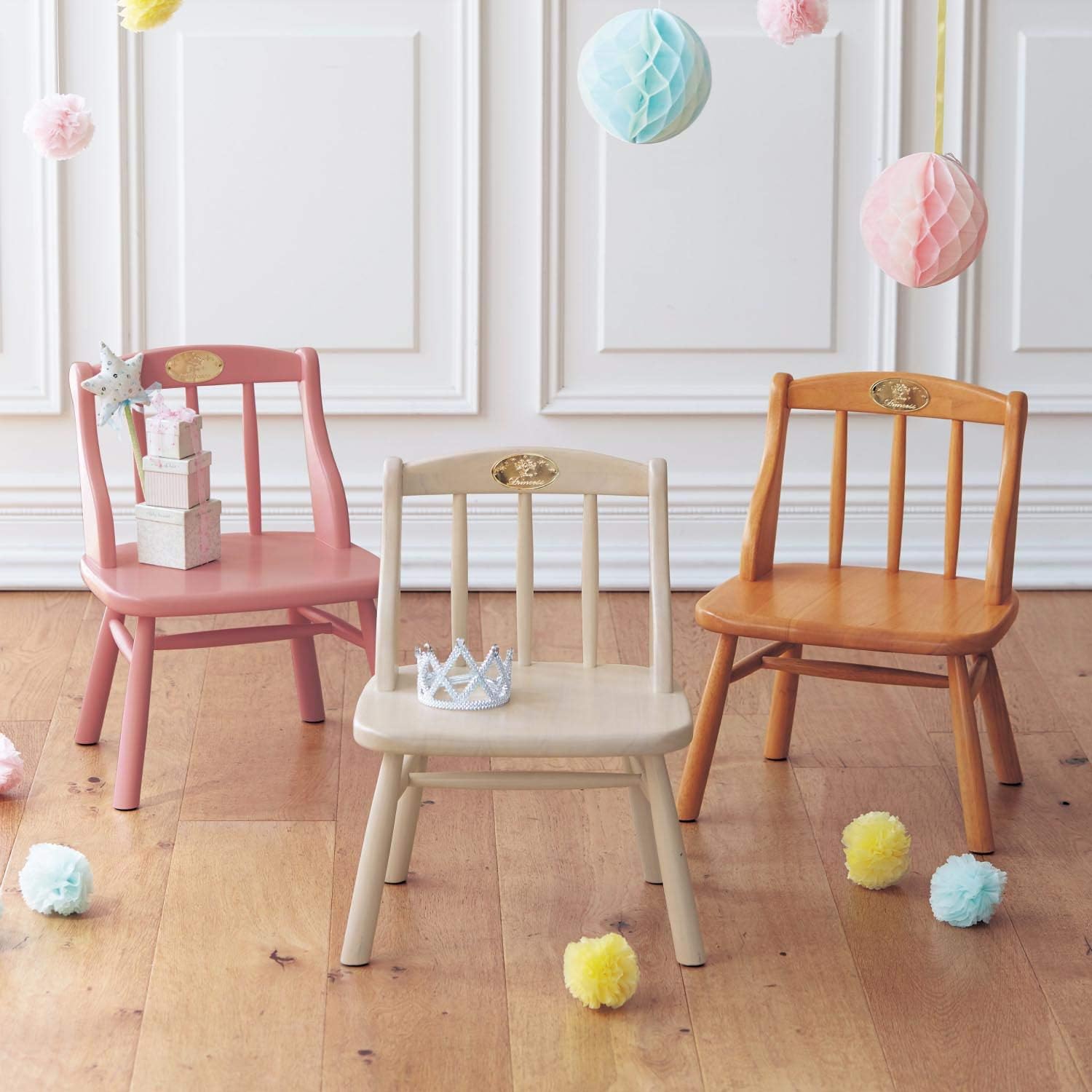Amazon Co Jp ベルメゾン ディズニー チェア キッズ プリンセス キッズチェア 子ども用スツール ナチュラル ホーム キッチン