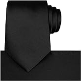 KissTies Satin Tie Set Solid Ties Mens Necktie + Pocket Square
