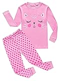 Cat Baby Girls Long Sleeve Pajama Sets 100% Cotton