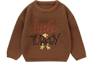 ADXSUN Thanksgiving Toddler Boy Sweater Little Turkey Knitted Pullover Fall Winter Clothes 1-5T