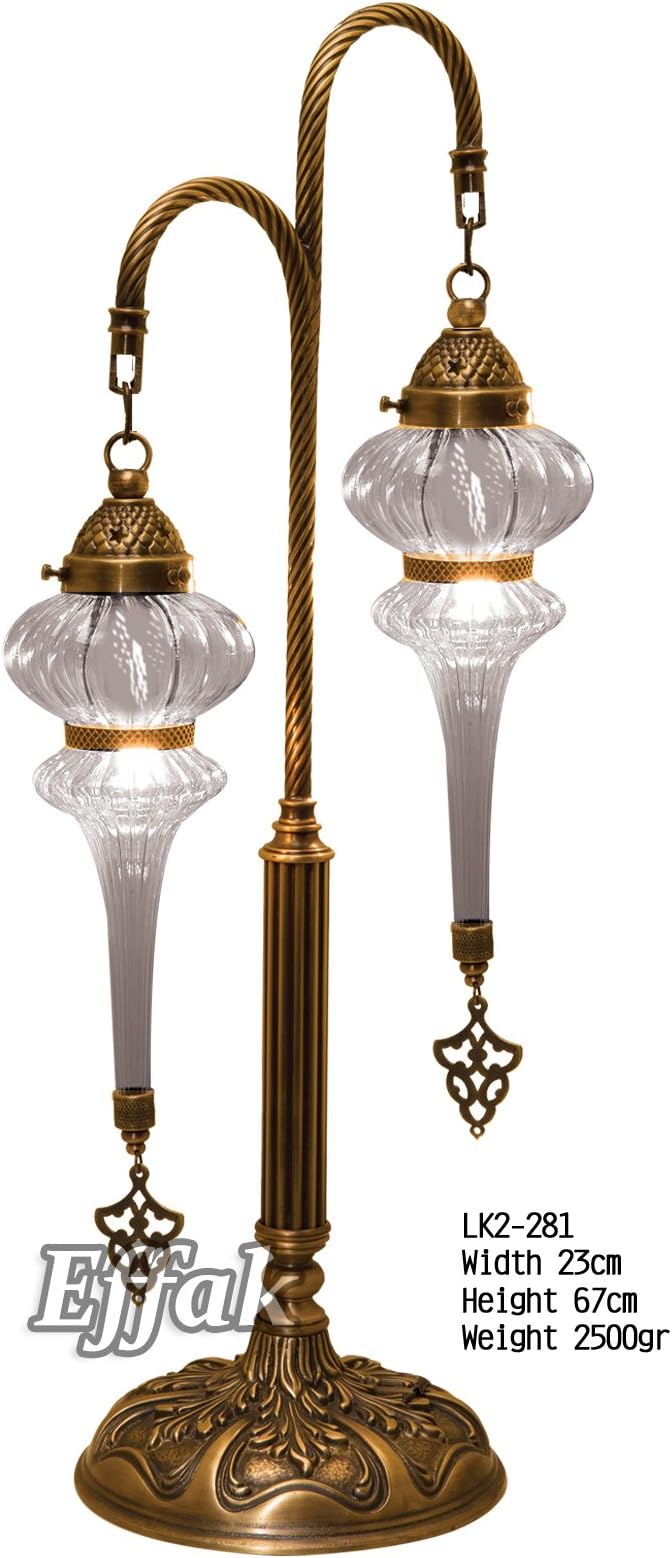 Handblown Glass on Brass Lamp 26", Floor Lamp, Turkish Lamp, Interior Design, Dining Room Lighting, Decorative Lights, Moroccan, Marrakesh, Lantern