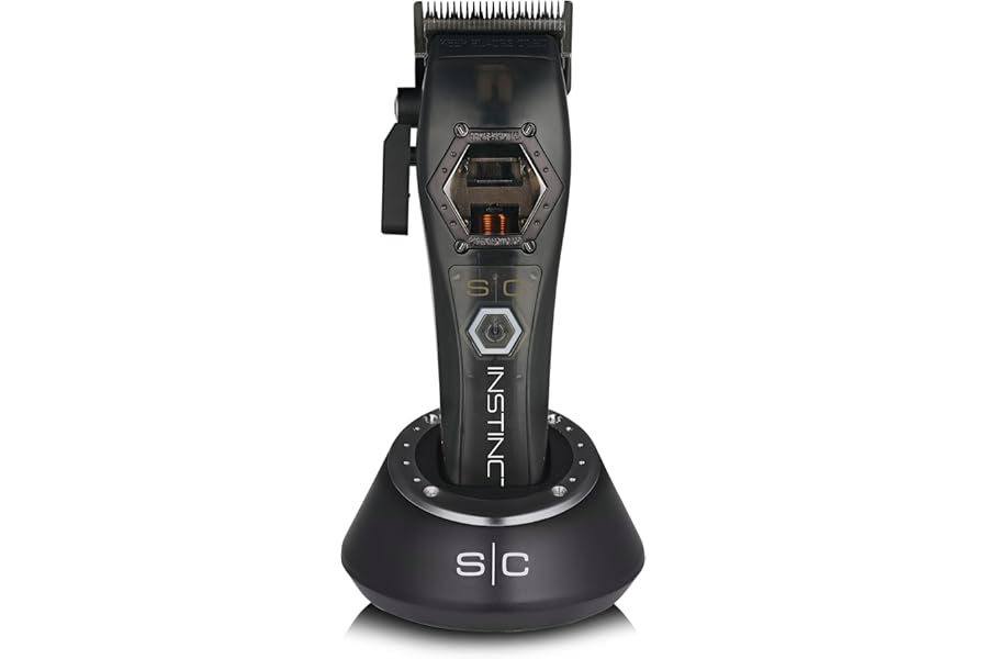 Stylecraft Instinct Professional IN2 Vector Motor Cordless Hair Clipper with Intuitive Torque Control, 3 Modular Lids