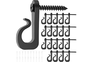 20Pcs Light Hanger Hooks String Light Hooks Set Windproof Screw Hooks Bearing Up to 10LBS LED Fairy Light Clips Safe Outdoor 