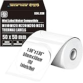 M220 M110 Thermal Label for Phomemo Printer Paper Print Master M100 M220 M110 Labels for NIIMBOT B3s for MARKLIFE P50 for CLABEL 221B Labels Refill 1.96" x 1.96"(50x50mm) Round White 1 Roll
