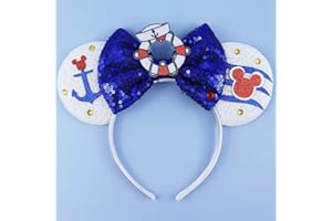 LIHELEI Navy Blue Mouse Ears Headband, Cruise Ear Headbands for Halloween Birthday Party, Costume Headwear Hair Accessories - Navy Headband