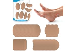 DECPROCH Moleskin for Feet, Moleskin for Blisters, Moleskin Adhesive Pads for Feet Heels, Skin Tape Sticker Patch for Feet (8 Sheets - 48 Pieces Total)