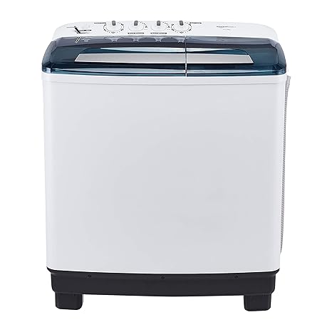 AmazonBasics 10.2 kg Semi-automatic Washing Machine (with Heavy wash function, White/Blue color)