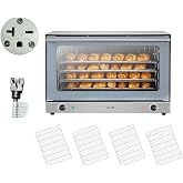 VEVOR Commercial Convection Oven, 4.24 cu.ft Countertop Oven for Full-Size Pans, Electric Convection Ovens with 4 Racks, 360&deg; Hot Air Circulation, for Bakery, Restaurant &amp; Pizza Shop (208-240V 5000W)
