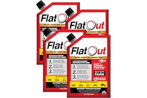 FlatOut Tire Sealant Sportsman Formula - Prevent Flat Tires, Seal Leaks, Contains Kevlar, 32-Ounce Bottle, 4-Pack