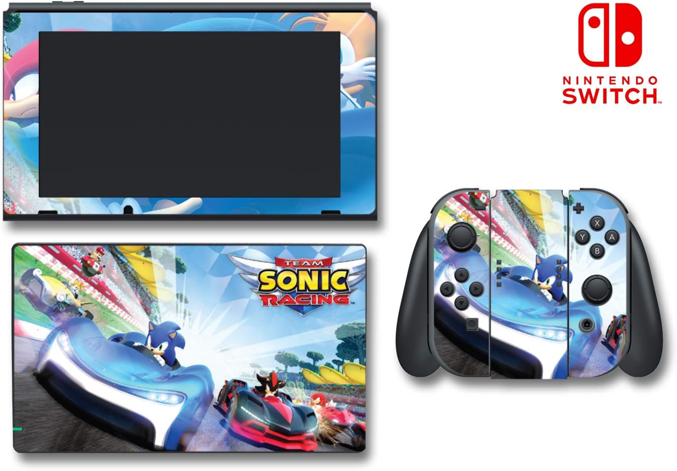 Team Sonic Racing Hedgehog Tails Kart Video Game Vinyl Decal Skin Sticker Cover for Nintendo Switch Console System