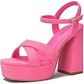 WSKEISP Platform Heels for Women Chunky High Heel Sandals Ankle Strap Fashion Sexy Wedding Evening Party Dress Pumps