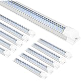 hykolity 8FT LED Shop Light, V Shape Integrated T8 LED Tube Light,10000LM, 80W, 5000K Daylight, 8 Foot Linkable Shop Lights W