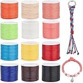 PH PandaHall 132 Yards 12 Colors 2mm Waxed Polyester Cord Waxed Thread Waxed Beading String for Bracelet Necklace Waist Beads Jewelry DIY Craft Making Macrame Supplies, 11 Yards/Roll