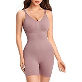 Irisnaya Shapewear Bodysuits for Women Tummy Control V Neck Shapewear Bodysuit Full Body Shaper with Built in Bra