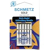 Schmetz Gold Titanium Embroidery Needle Range (Packs of 5) (75/11 (Finest)) by Schmetz