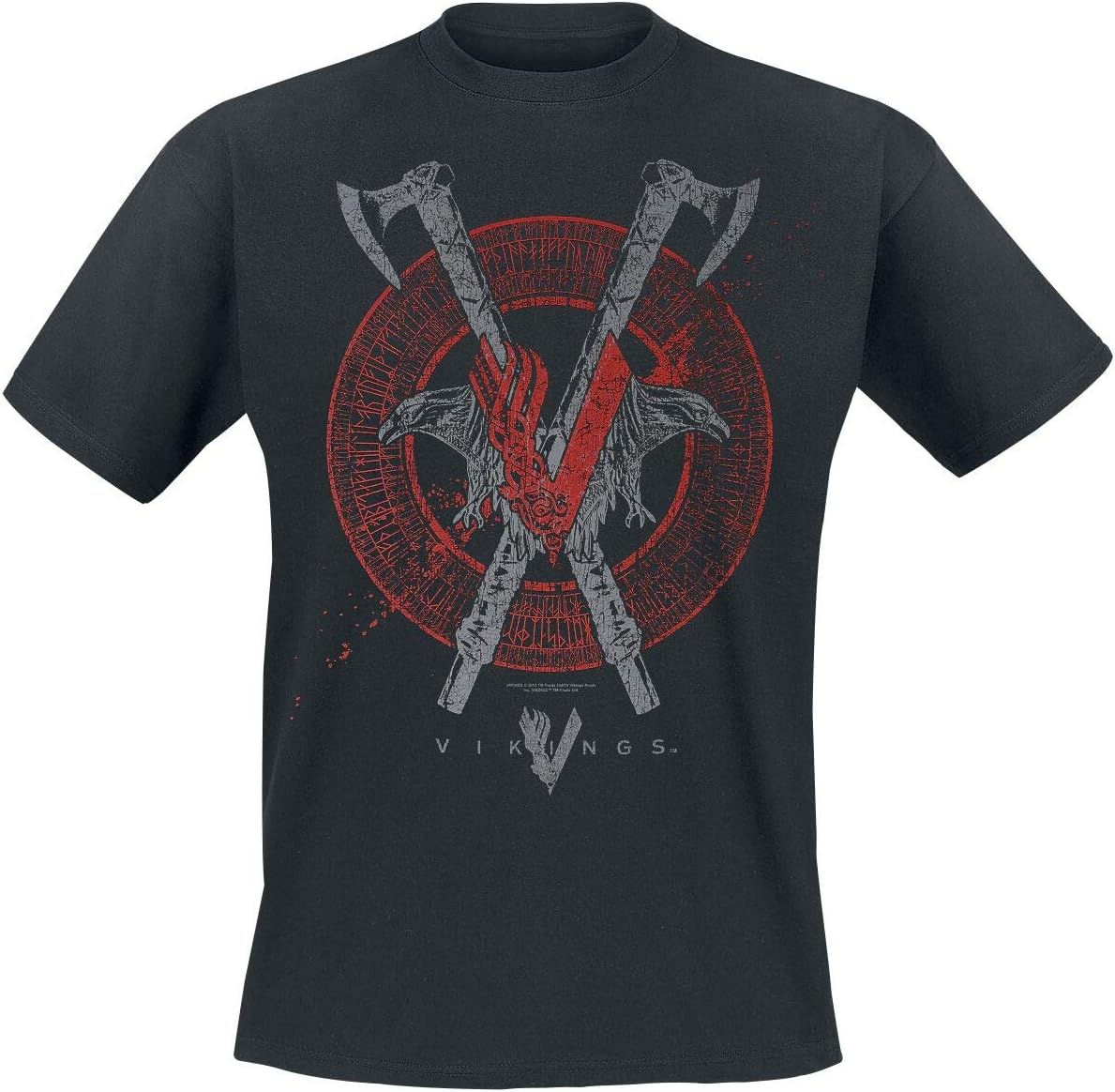 Vikings Axe & Raven Men T-Shirt Black, Regular