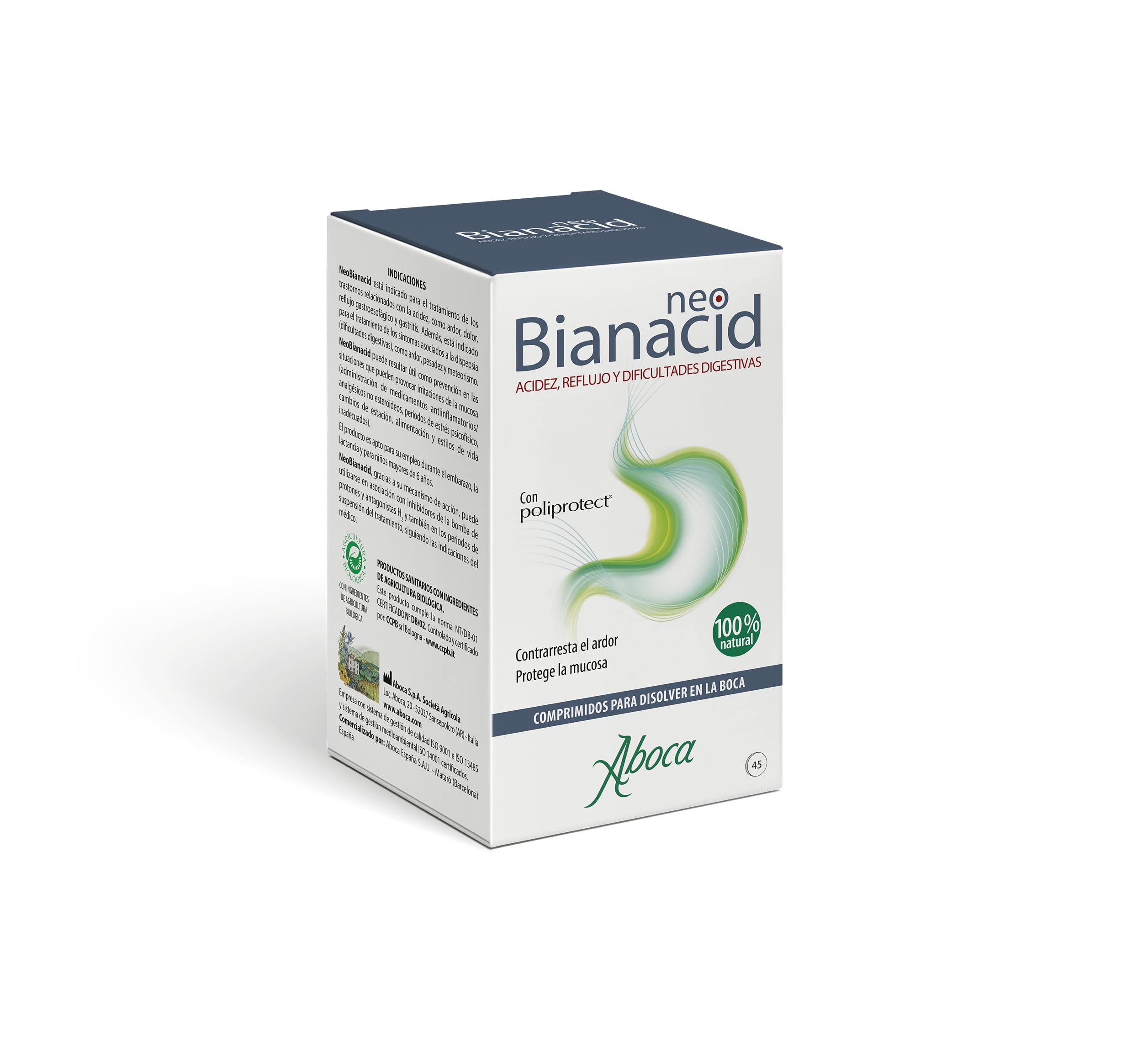 Neobianacid. Heartburn Relief. 45 chewable tablets. Acid Reflux and Indigestion - Strong Antacid