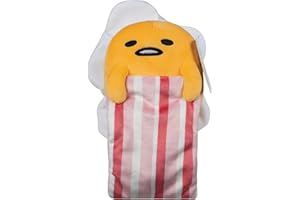 Jazwares Hello Kitty and Friends - 8” Gudetama Squishy Plush with a Bacon Blanket - Officially Licensed Sanrio Product Ages 6+