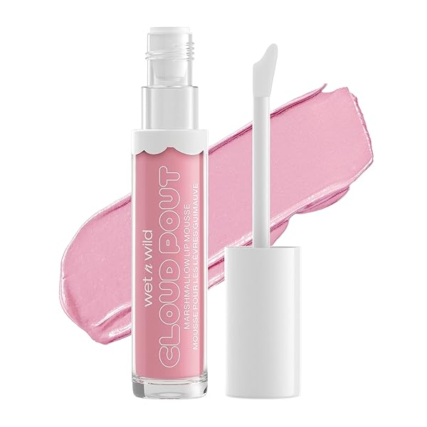 WET N WILD LIQUID LIPSTICK CLOUD POUT MARSHMALLOW, LIGHT PINK CLOUD CHASER | MATTE LIP CREAM MOUSSE | ARGAN OIL | VITAMIN E (PACK OF 1)