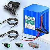 Mspalocell 12V Rechargeable Li-ion Battery 7800mAh with Charger Bare Leads Wire for Robot,RC Car, RC Boat,RC Plane,LED Light Strip, CCTV Camera,Solar/Wind Energy,LED Strip Lighting,DIY Project Battery