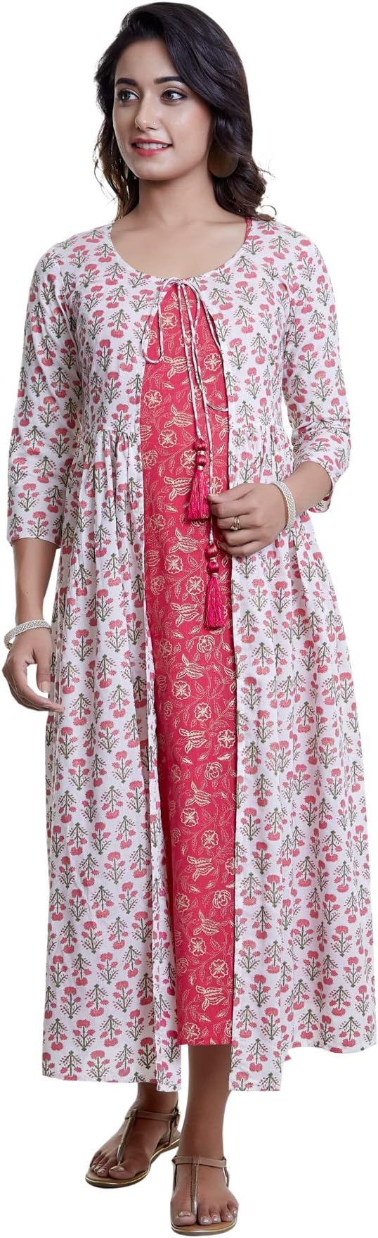 ANAYNA Women's Printed Rayon/Cotton Maternity Kurta