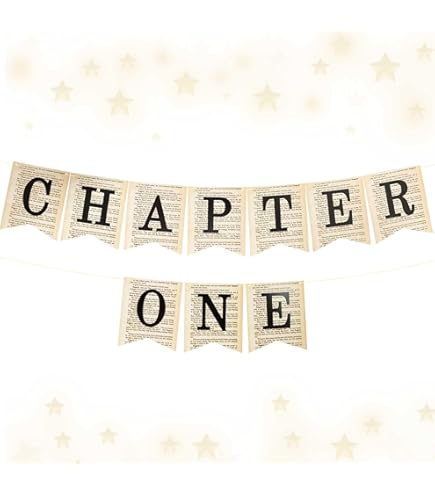 A New Chapter Begins Banner, Preassembled Glitter Decoration for Party