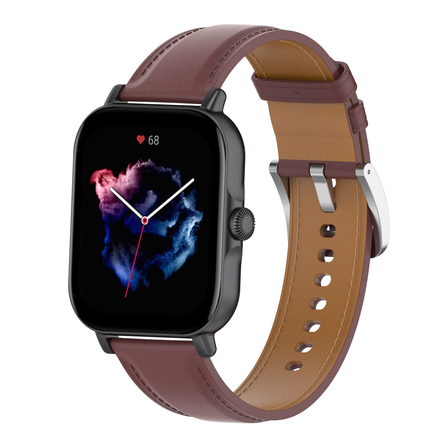 MIJOBS Leather Strap for Amazfit GTS 3/GTS 2/GTS 2 mini/GTS 2e, Amafit BIP U PRO/BIP U/Bip S/Bip S Lite Replacement Straps Leather Wristband Band for Man Women, 20mm Smart Watch Accessories