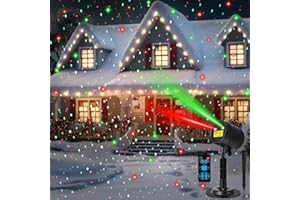 Honoson 1 Pcs Christmas Laser Projector Lights Outdoor RGB Laser Light with Remote Waterproof Motion Xmas Holiday Projector Garden Decoration for Lawns Party House (Red Green Color)