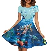 Forchrinse Purple Galaxy Starry Space Womens Dress Short Sleeve Summer Sundress Plus Size Tunic Dresses Elegant Midi Dress