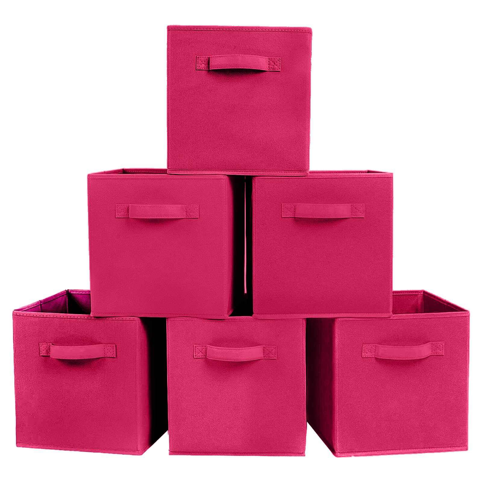 powerking Storage Bins, Foldable Fabric Storage Cubes And Cloth Storage Organizer Drawer For Closet And Toys Storage, Fuchsia