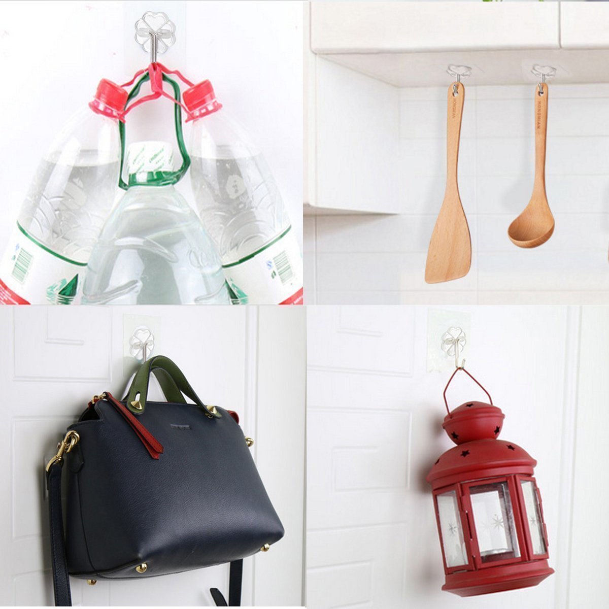 Self Adhesive Hooks Hangers Set of 10 Wall Hooks Heavy Duty 20 lb Sticky 617377205350 eBay