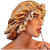 Satin Bonnet for Natural Hair Bonnets for Black Women Silk Bonnet for Curly Hair Cap for Sleep Silk Hair Wrap for Sleeping（Kh