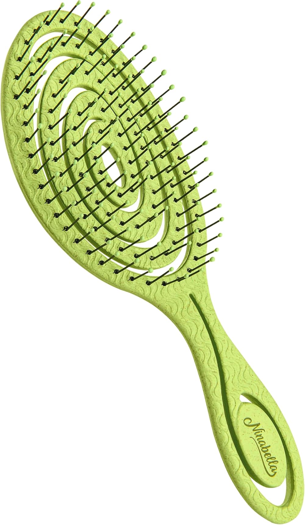 Ninabella Detangling Hair Brush Lime Green—Wet and Dry Tangle Remover