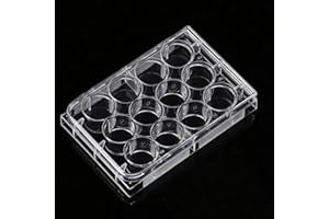 LICHEN COTTAGE 12-Well Tissue Culture Plate - Individually Wrapped， with Lid，Flat Bottom Wells（Pack of 10）