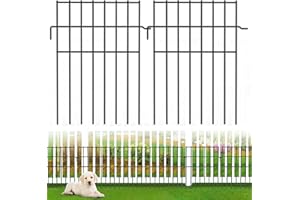 BILIBOMPA Animal Barrier Fence 25 Pack - 16.7 in(H) x 27 ft(L) No Dig Dog Decorative Garden Fence Rustproof Metal Wire Panel Border, Animal Ground Stakes Fencing for Garden, Patio