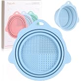 Etercycle Foldable Silicone Makeup Brush Cleaner Bowl | Portable Cleaning Tool For Brushes, Powder Puffs, Sponges (Blue)